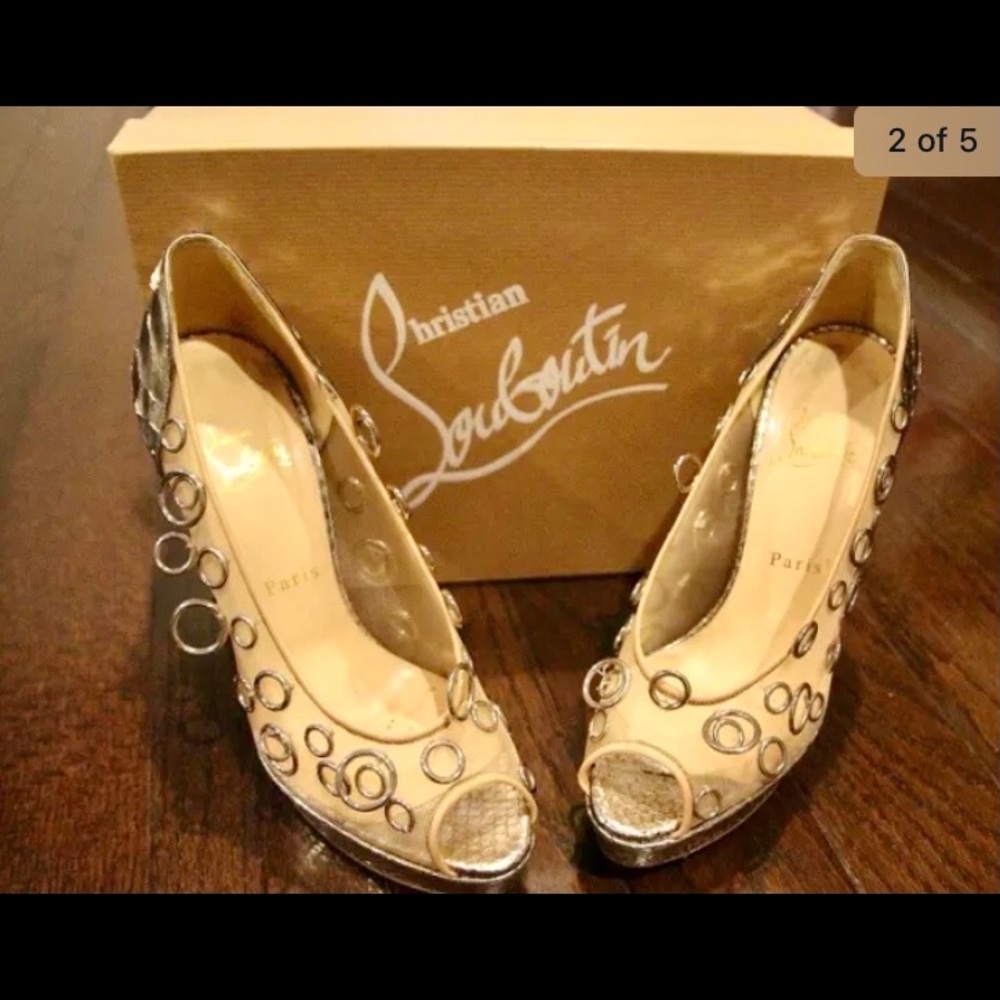 Christian Louboutin Pierce 140 Python Cosmo/Rings